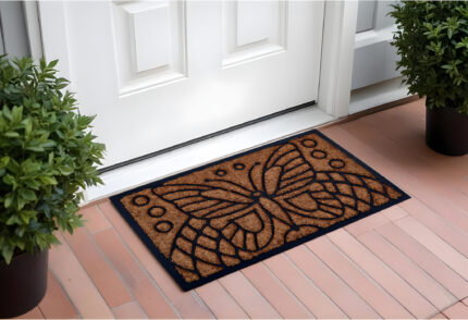 18" X 30" Beige and Black Rubber and Coir Outdoor Door Mat - Image 2