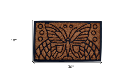 18" X 30" Beige and Black Rubber and Coir Outdoor Door Mat - Image 5