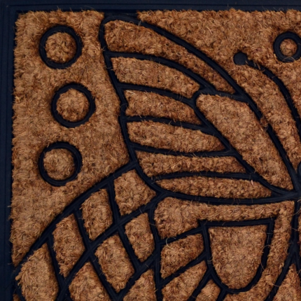 18" X 30" Beige and Black Rubber and Coir Outdoor Door Mat - Image 4