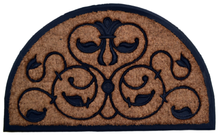 30" X 48" Beige and Black Rubber and Coir Outdoor Semi Circle Door Mat - Image 2
