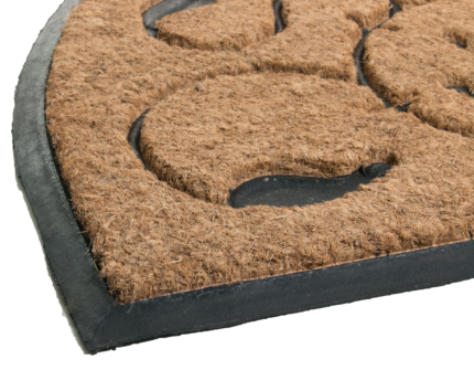 30" X 48" Beige and Black Rubber and Coir Outdoor Semi Circle Door Mat - Image 4