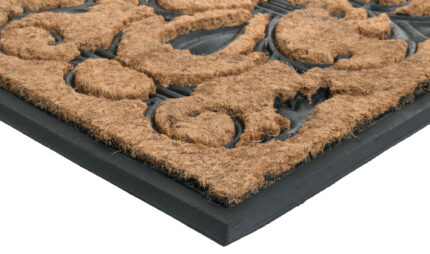 18" X 30" Beige and Black Rubber and Coir Outdoor Door Mat - Image 4