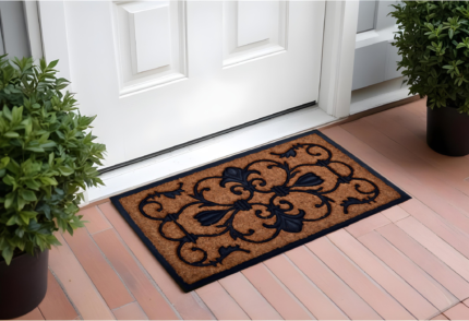 18" X 30" Beige and Black Rubber and Coir Outdoor Door Mat - Image 2