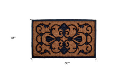 18" X 30" Beige and Black Rubber and Coir Outdoor Door Mat - Image 6