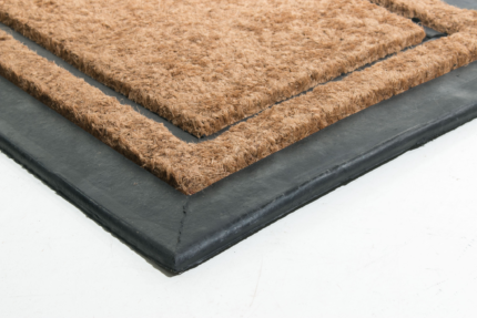 18" X 30" Beige and Black Rubber and Coir Outdoor Door Mat - Image 3