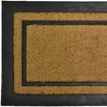 18" X 30" Beige and Black Rubber and Coir Outdoor Door Mat - Image 4