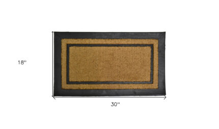 18" X 30" Beige and Black Rubber and Coir Outdoor Door Mat - Image 6