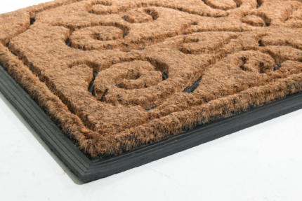 18" X 30" Beige and Black Rubber and Coir Outdoor Door Mat - Image 4