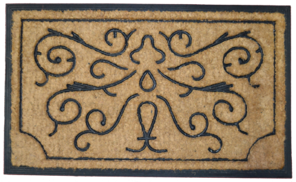 18" X 30" Beige and Black Rubber and Coir Outdoor Door Mat - Image 3