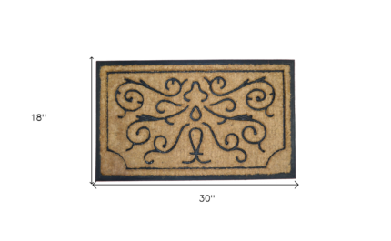18" X 30" Beige and Black Rubber and Coir Outdoor Door Mat - Image 6