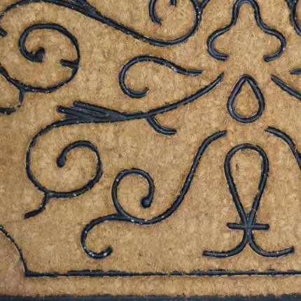 18" X 30" Beige and Black Rubber and Coir Outdoor Door Mat - Image 5