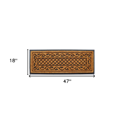 18" X 47" Beige and Black Rubber and Coir Outdoor Door Mat - Image 6