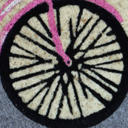 18" X 30" Beige and Black Coir Bicycle Outdoor Spring Door Mat - Image 4