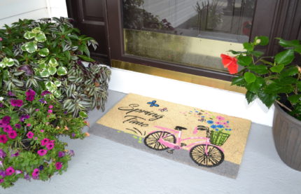 18" X 30" Beige and Black Coir Bicycle Outdoor Spring Door Mat - Image 6