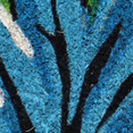 18" X 30" Blue and Pink Coir Floral Outdoor Door Mat - Image 3