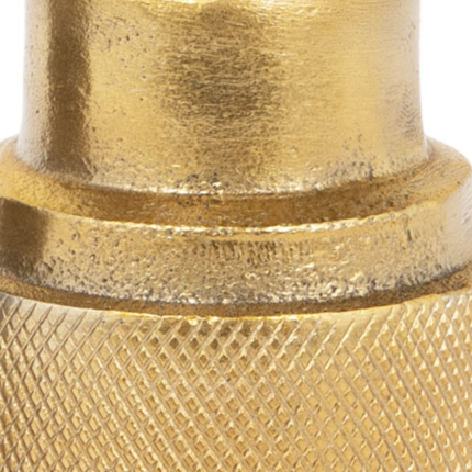 5" Gold Distressed Aluminum Tabletop Taper Candle Holder - Image 7