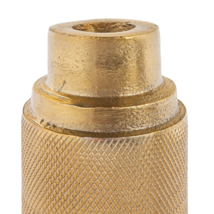 5" Gold Distressed Aluminum Tabletop Taper Candle Holder - Image 5