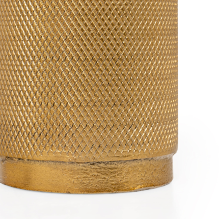 5" Gold Distressed Aluminum Tabletop Taper Candle Holder - Image 6