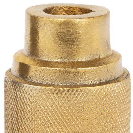 5" Gold Distressed Aluminum Tabletop Taper Candle Holder - Image 8