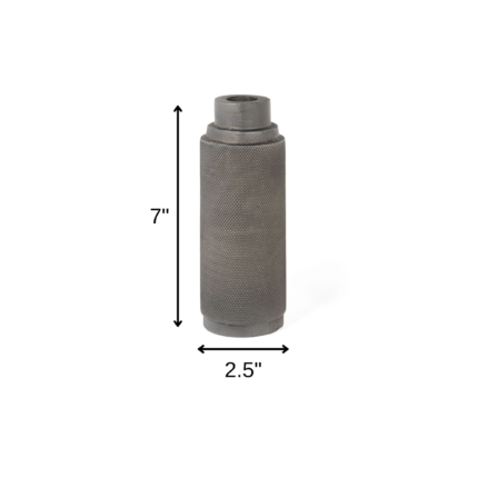 7" Gray Distressed Aluminum Geometric Tabletop Taper Candle Holder - Image 8