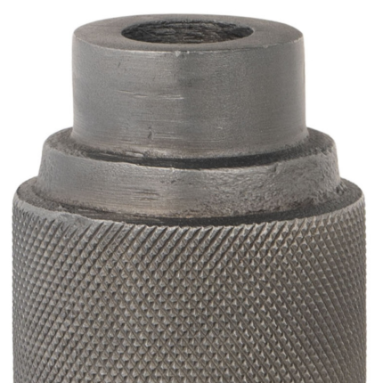 7" Gray Distressed Aluminum Geometric Tabletop Taper Candle Holder - Image 9