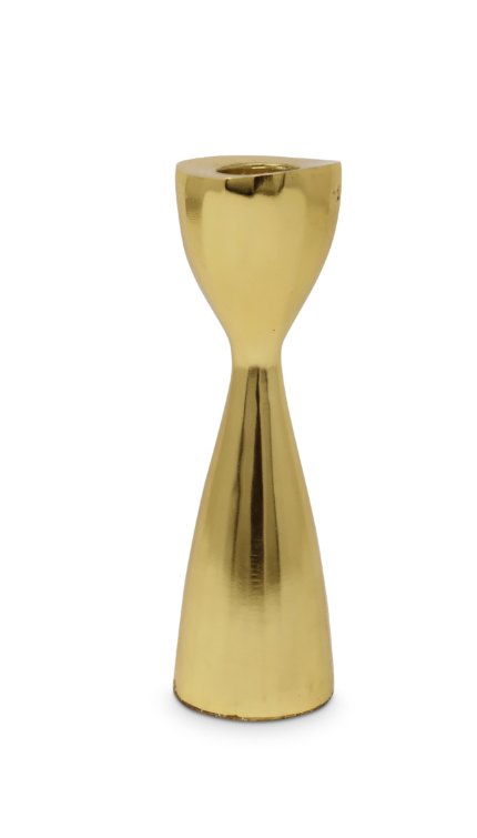 6" Gold Stainless Steel Tabletop Taper Candlestick - Image 2