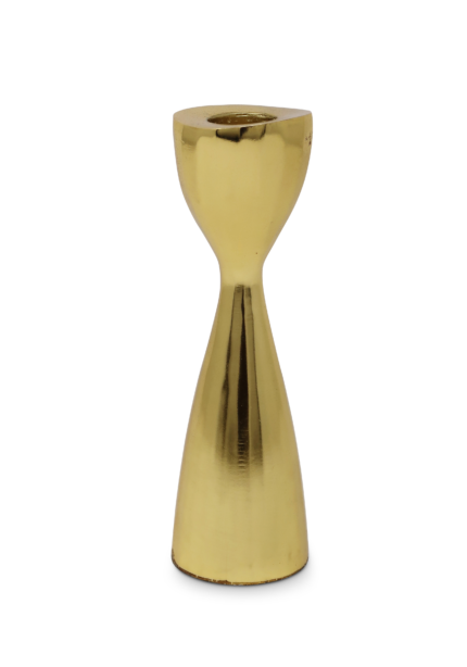 6" Gold Stainless Steel Tabletop Taper Candlestick - Image 3