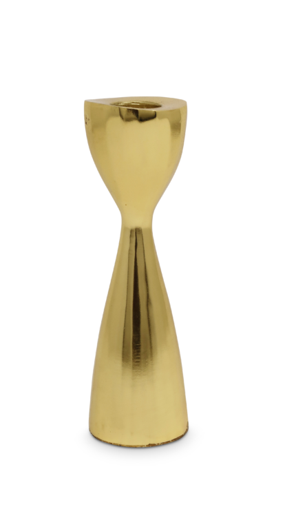 6" Gold Stainless Steel Tabletop Taper Candlestick - Image 5