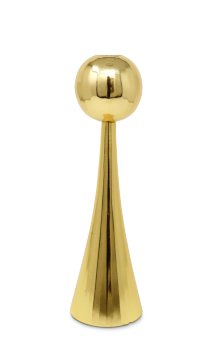 12" Gold Stainless Steel Tabletop Taper Candlestick - Image 2