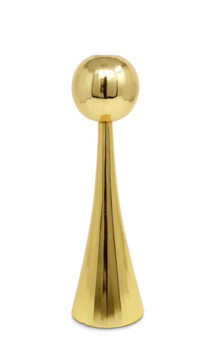 12" Gold Stainless Steel Tabletop Taper Candlestick - Image 5