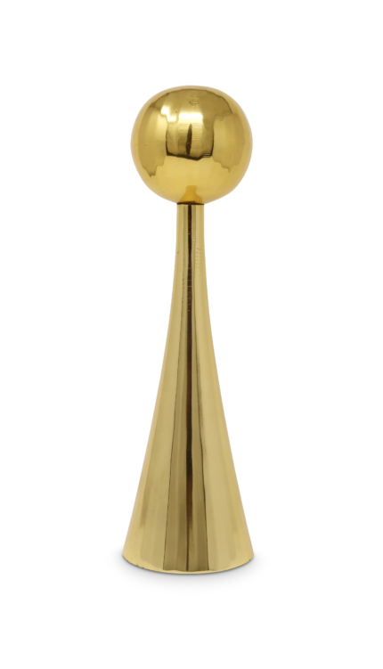 10" Gold Stainless Steel Tabletop Taper Candlestick - Image 3