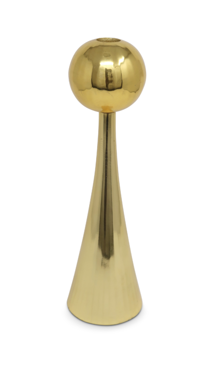 10" Gold Stainless Steel Tabletop Taper Candlestick - Image 5
