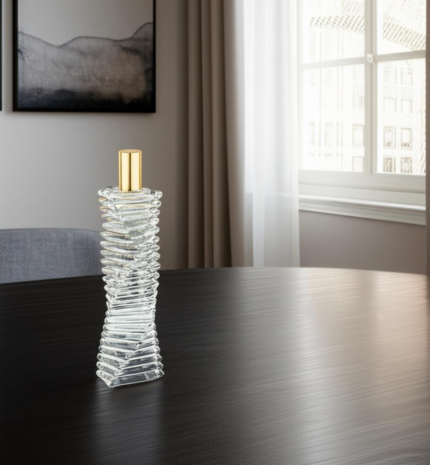 12" Clear And Gold Twisted Crystal Tabletop Taper Candlestick - Image 1