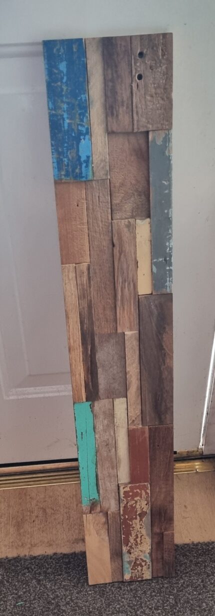 Blue Natural And Navy Blue 3D Embossed Teak Decorative Wall Panel - Image 16