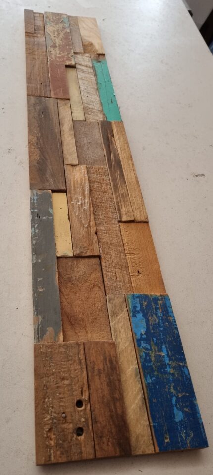 Blue Natural And Navy Blue 3D Embossed Teak Decorative Wall Panel - Image 11