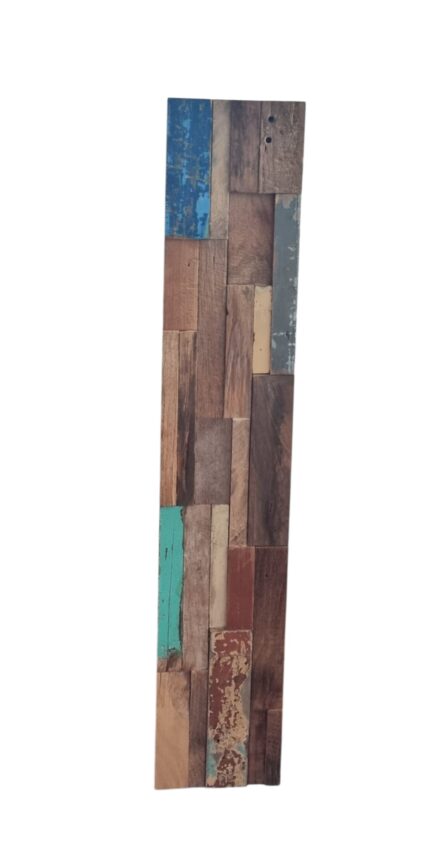 Blue Natural And Navy Blue 3D Embossed Teak Decorative Wall Panel - Image 4