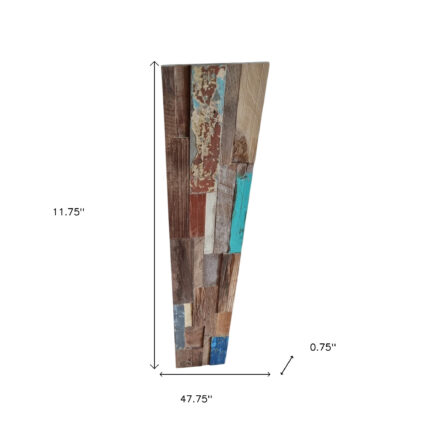Blue Natural And Navy Blue 3D Embossed Teak Decorative Wall Panel - Image 19