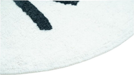 32" Black And White Cotton Cat Shaped Youthful Bath Rug - Image 3