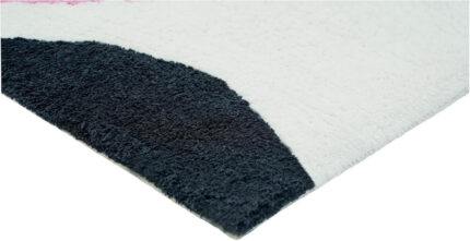 32" White Black And Pink Cotton Cow Youthful Bath Rug - Image 1