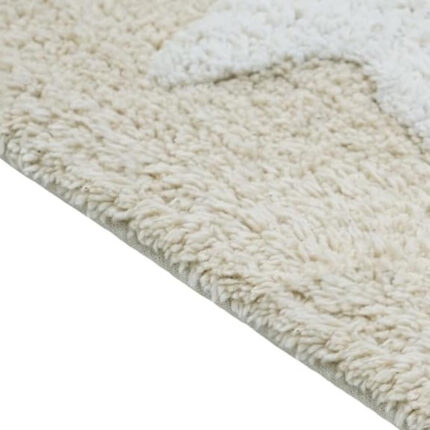 32" White And Beige Cotton Clouds and Stars Youthful Bath Rug - Image 4