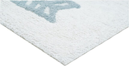 32" White Purple And Green Cotton Be Happy Youthful Bath Rug - Image 3