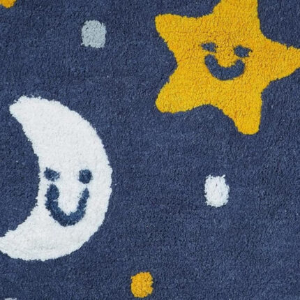 32" White Blue And Yellow Cotton Clouds and Stars Youthful Bath Rug - Image 4