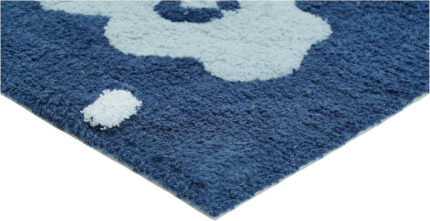 32" White Blue And Yellow Cotton Clouds and Stars Youthful Bath Rug - Image 3