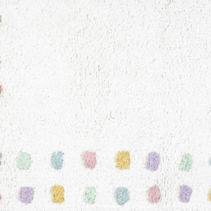 32" White Purple And Pink Cotton Polka Dots Bath Rug - Image 5