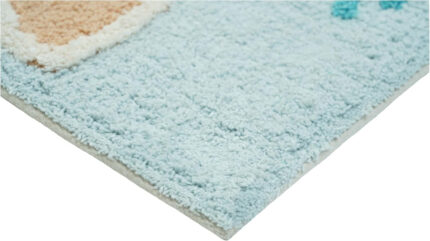32" Blue Tan And White Cotton Seashells And Coral Bath Rug - Image 3