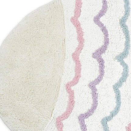 32" White Pink And Purple Cotton Fish Shaped Youthful Bath Rug - Image 4