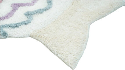 32" White Pink And Purple Cotton Fish Shaped Youthful Bath Rug - Image 3