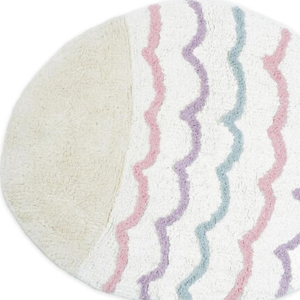 32" White Pink And Purple Cotton Fish Shaped Youthful Bath Rug - Image 5