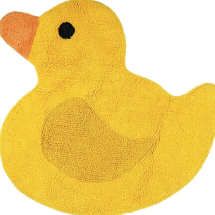 25" Yellow Cotton Rubber Duckie Youthful Bath Rug - Image 4