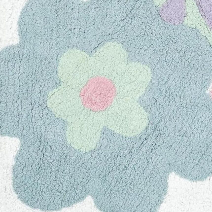 32" Pink And White Cotton Flowers Floral Bath Rug - Image 8